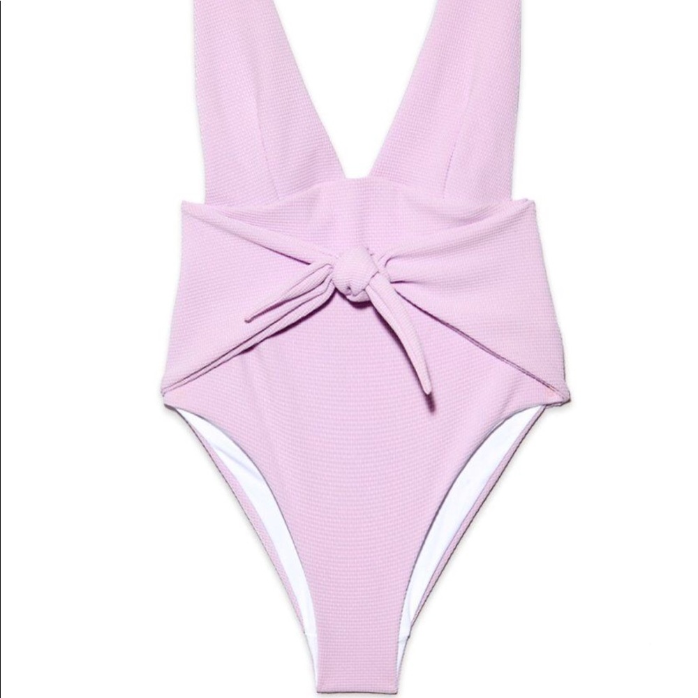 βSOLDβ π SKYE + Staghorn Tie Up Plunge Swimsuit - Picture 6 of 8